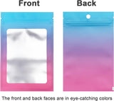 100 Pcs Resealable Mylar Bags, Gradient Color Food Storage Bags, Zip Bag Foil Bags Packaging Pouch for Food Storage, Sample, Small Business (Blue Pink, 4 X 6 Inch)