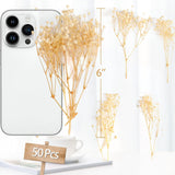 50Pcs Mini Dried Baby's Breath Flowers, 6'' Natural Ivory White Flowers for Resin Art Craft DIY, 3000+ Pressed Gypsophila Bouquet Present for Valentine's Day, Wedding Wreath, Card Making, Home Decor
