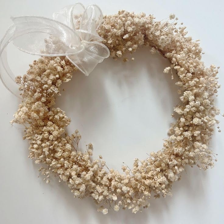 50Pcs Mini Dried Baby's Breath Flowers, 6'' Natural Ivory White Flowers for Resin Art Craft DIY, 3000+ Pressed Gypsophila Bouquet Present for Valentine's Day, Wedding Wreath, Card Making, Home Decor