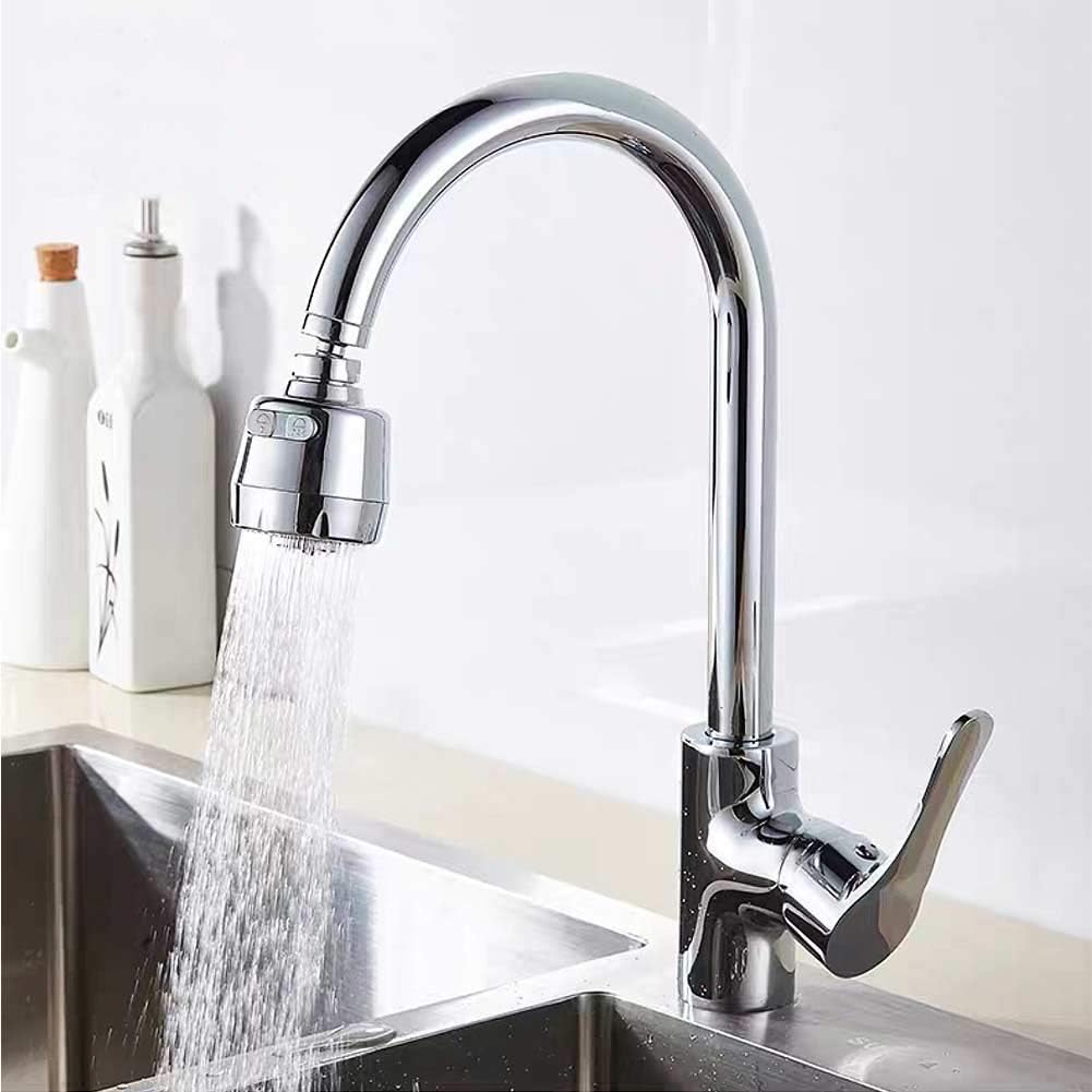 360° Swivel Kitchen Sink Faucet Aerator Faucet Sprayer Attachment Tap Aerator Faucet Nozzle Faucet Head 55/64'' Female Thread for Kitchen, Bathroom Faucet (Shorter Style 1PC,Adapter Included)