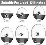 Universal Pot Lid Organizer for Cabinet - Upgraded Patented  6 Pack Pan Lids Organizers Inside Door Wall Mount Pots Top Storage Rack Holder Kitchen, Fits 6" to 13" (Black)