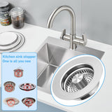 3-in-1 Kitchen Sink Drain Strainer Stopper, Upgraded Stainless Steel Sink Plug with Anti-Clog Filter Basket, Fits Standard 3-1/2 Inch Drain Hole, Pop Up Garbage Disposal Cover Food Catcher