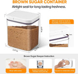 Brown Sugar Container Airtight, 2 Quart Brown Sugar Keeper Storage Container with Spoon