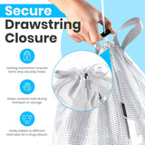 Large Mesh Laundry Bags - 2-Pack Heavy Duty with Handles & Drawstring - Machine Washable Net Laundry Sacks for College Dorm, Camp, Travel, Bedding & Clothes Storage (White)