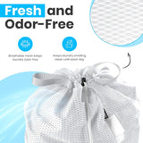 Large Mesh Laundry Bags - 2-Pack Heavy Duty with Handles & Drawstring - Machine Washable Net Laundry Sacks for College Dorm, Camp, Travel, Bedding & Clothes Storage (White)