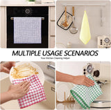 Kitchen Towels and Dishcloths Set, 16 x 25 and 12 x 12 Inches, Set of 8 Cotton Terry Kitchen Dish Towels, Super Soft and Absorbent Dish Cloths, Blue/Yellow/Red/Green
