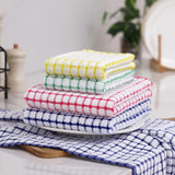 Kitchen Towels and Dishcloths Set, 16 x 25 and 12 x 12 Inches, Set of 8 Cotton Terry Kitchen Dish Towels, Super Soft and Absorbent Dish Cloths, Blue/Yellow/Red/Green