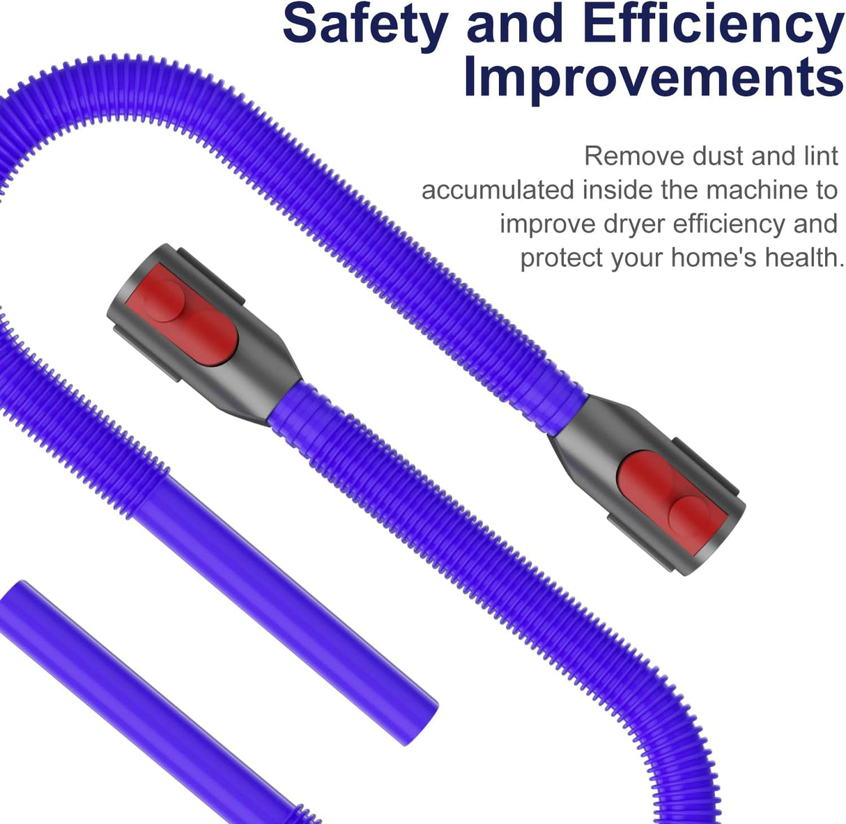 Dryer Lint Vacuum Attachment Compatible with Dyson V15 V12 V11 V10 V8 V7 Gen5 Cordless Vacuum Cleaner, Flexible Dryer Vent Cleaner Kit Lint Removal Tool Purple (【V7V8-V15】Dryer Lint Vacuum Attachment)