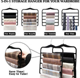 Closet Organizers and Storage,3 Pack Velvet Pants-Hangers-Space-Saving,Non Silp 5 Tier Scarf Jeans Organizer,Dorm Room Essentials for College Students Girls Boys Guys,Organization and Storage