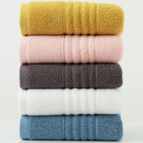 100% Cotton Face Towel 5-Pack - Thick Soft Absorbent Bath Towel for Adults - Jacquard Weave Premium Quality Washcloth - Yellow Pink Brown White Blue