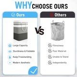 Freestanding Laundry Basket Collapsible Laundry Hamper 2-Pack Large Clothes Storage Bin Foldable Laundry Baskets for Bedroom, Bathroom, Laundry Room