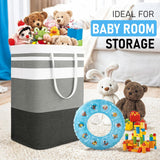 Freestanding Laundry Basket Collapsible Laundry Hamper 2-Pack Large Clothes Storage Bin Foldable Laundry Baskets for Bedroom, Bathroom, Laundry Room