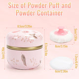 Dusting Boby Powder Puffs and Container for Women Baby, 3.15in Portable Soft Dusting Powder Container with Puff for Home Travel (Pink)