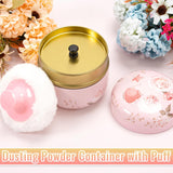 Dusting Boby Powder Puffs and Container for Women Baby, 3.15in Portable Soft Dusting Powder Container with Puff for Home Travel (Pink)