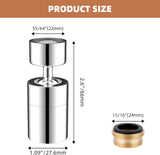 Kitchen Sink Faucet Aerator Solid Brass - Big Angle Swivel Faucet Aerator Dual-Function 2 Sprayer Kitchen Faucet Attachment Swivel Sprayer- 360-Degree Swivel - Polished Chrome/ 1.8GPM