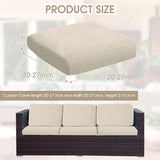 Outdoor Waterproof Couch Cushion Covers, Stretch Individual Patio Chair Cushion Outdoor Seat Cushion Pad Replacement Sofa Cushion Protector Sofa Slipcover (Cream, 2Pcs)