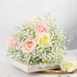 10Pcs Artificial Baby Breath Flowers White with Long Stem, Real Touch Silk Gypsophila Bouquets Bulk for Wedding, DIY Floral Arrangements, Home & Office Decor, Party Centerpieces, White