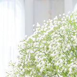 10Pcs Artificial Baby Breath Flowers White with Long Stem, Real Touch Silk Gypsophila Bouquets Bulk for Wedding, DIY Floral Arrangements, Home & Office Decor, Party Centerpieces, White