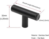 (50 Pack) Cabinet Knob Black Stainless Steel Drawer Knobs - HD201BK Matte Black Kitchen Cabinet Hardware