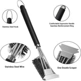 2 Pack BBQ Grill Brush, 18 inch BBQ Accessories, BBQ Cleaning Brush Safe Bristle Free BBQ Brush,100% Rust-Proof Stainless Steel- BBQ Grill Cleaner for Gas, Charcoal, Smoker, Porcelain, Infrared Grill
