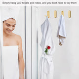 Foldable Towel Hooks for Bathroom 4 Pack,Wall Hooks for Hanging Heavy Duty Coat Robe Purse Foldable Hooks Storage Solution for Bathroom,Closet,Entryway,Pool and Kitchen (4, Brushed Gold)