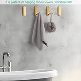 Foldable Towel Hooks for Bathroom 4 Pack,Wall Hooks for Hanging Heavy Duty Coat Robe Purse Foldable Hooks Storage Solution for Bathroom,Closet,Entryway,Pool and Kitchen (4, Brushed Gold)