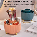 Makeup Brush Holder Organizer,360° Rotating Make up Organizer Storage,5 Slot Makeup Brushes Cup,for Vanity Decor,Bathroom Countertops,Desk Storage Container,Cosmetic Display Cases