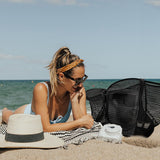 Oversized Beach Tote Bag, Semi Mesh Tote Bag Foldable MAX 35L Laundry Tote Bag For Beach Picnic Laundry Vacation