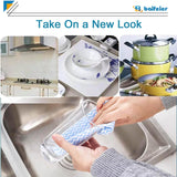200 Counts Dish Cloths Kitchen Reusable, Disposable Cleaning Towels and Dish Cloths, Cleaning Rags Wipes Disposable,100 Count/Roll, Blue