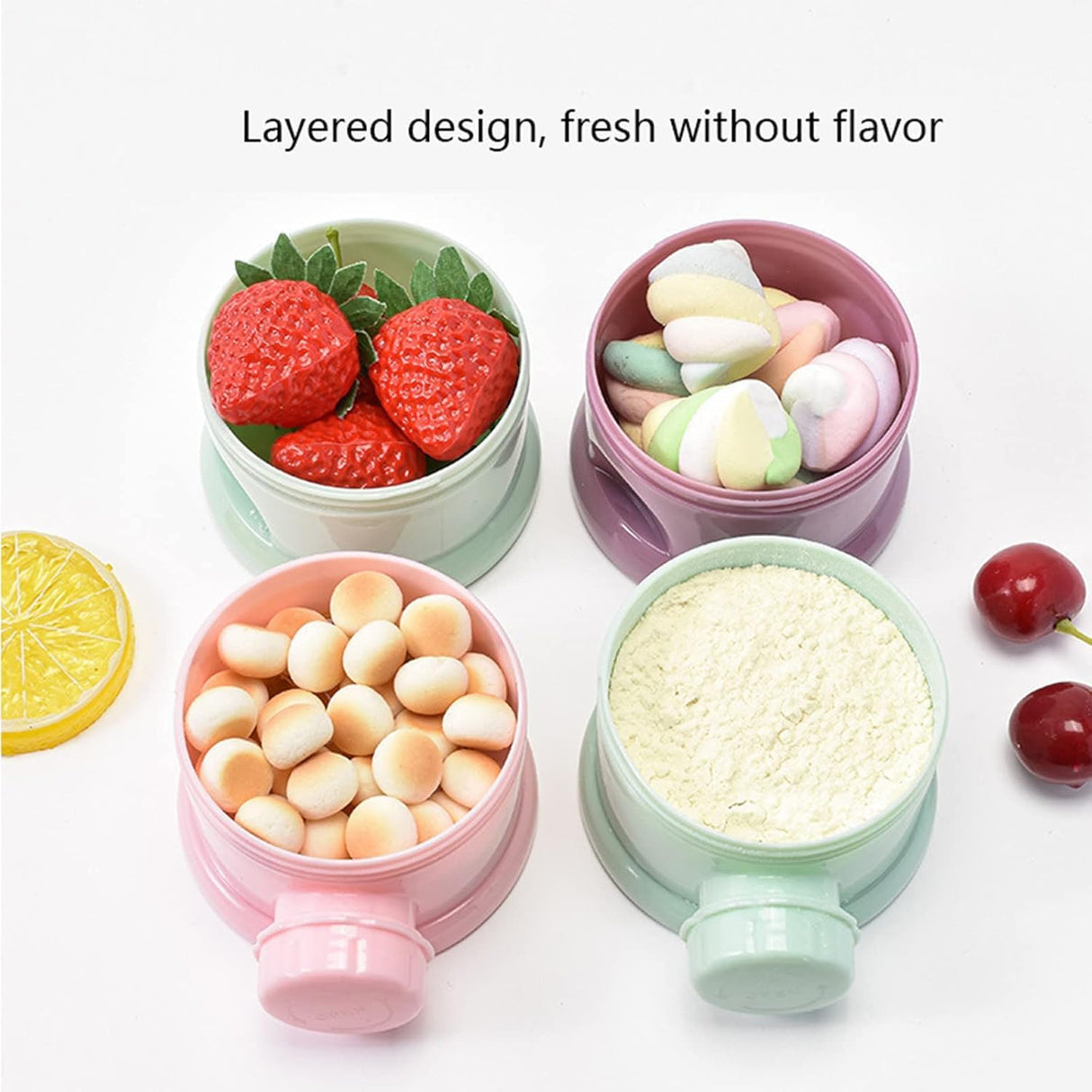 2 PCS 4 Layers Baby Milk Powder Dispenser, Milk Powder Pots,Food Storage Tank, Candy Storage Tank, Formula Dispenser Portable Milk Powder Formula Dispenser Container Pot Box Milk Cans Snack Storage