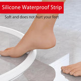 98 Inch Water Barrier for Sink,Silicone Shower Water Barrier Threshold Water Dam Self Adhesive Sealant Strip Bottom Seal Strip Corner Shower Water Guard for Bathroom Floor Bathtub Kitchen Countertop
