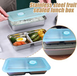 Grab and Go Snack Containers – Reusable Stainless Steel Double Compartment Containers with Lids, Stainless Steel Snack Containers, Snacks Dips for Snacks, Dips, Takeout, Travel