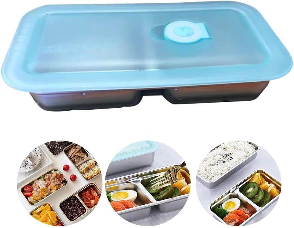Grab and Go Snack Containers – Reusable Stainless Steel Double Compartment Containers with Lids, Stainless Steel Snack Containers, Snacks Dips for Snacks, Dips, Takeout, Travel