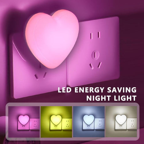 Love Heart Night Lights Plug into Wall - Heart Shape Nursery Nightlight with Light Sensors, Cute Soft LED Nightlight with Soft Warm Light for Bedroom, Nursery, Bathroom, Hallway (White)