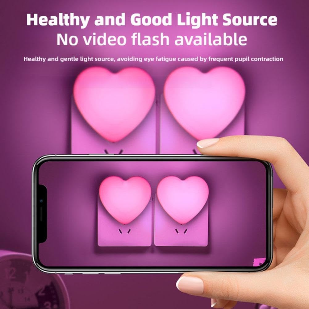 Love Heart Night Lights Plug into Wall - Heart Shape Nursery Nightlight with Light Sensors, Cute Soft LED Nightlight with Soft Warm Light for Bedroom, Nursery, Bathroom, Hallway (White)