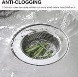 Kitchen Sink Strainer Stainless Steel,  Kitchen Sink Drain Strainer, Sink Strainers for Kitchen Sinks with Large Wide Rim 4.5" Diameter (2 Pack)