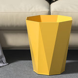 Polygon Small Trash Can,Bathroom Garbage Container, Office Organizer Plastic Wastebasket Rubbish Bin Paper Basket for Bathrooms, Kitchens,Laundry Room, Offices, Kids Rooms ﻿ (Yellow)