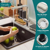 Faucet Mat for Kitchen Sink - 24'' Long Diatomite Fast Drying Stone Sink Tray, Super Absorbent, Prevents Moisture Buildup - Faucet Splash Guard for Bathroom Counter (Light Grey)