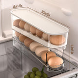 Egg Storage for Fridge, Space-Saving Rolling Eggs Dispenser for Refrigerator Storage, Made of Sturdy, Clear PTE Material, Holds 12 Large Eggs