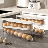 Egg Storage for Fridge, Space-Saving Rolling Eggs Dispenser for Refrigerator Storage, Made of Sturdy, Clear PTE Material, Holds 12 Large Eggs