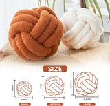 Decorative Throw Knot Pillow Ball for Home Chair Sofa Couch Bed Aesthetic Round Decor Pillows Lambswool Knotted Pillow Cushion (Ivory White, 11 inches)