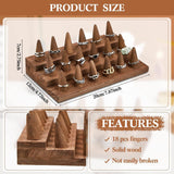 2Pcs Wooden Ring Display Stand, 3 Tier Ring Organizer for 18 Rings Storage Selling, Wood Ring Holder Wooden Ring Organizer, Jewelry Display Holder Showcase for Ring Organizer Jewelry Show Storage