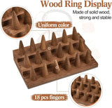 2Pcs Wooden Ring Display Stand, 3 Tier Ring Organizer for 18 Rings Storage Selling, Wood Ring Holder Wooden Ring Organizer, Jewelry Display Holder Showcase for Ring Organizer Jewelry Show Storage