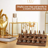 2Pcs Wooden Ring Display Stand, 3 Tier Ring Organizer for 18 Rings Storage Selling, Wood Ring Holder Wooden Ring Organizer, Jewelry Display Holder Showcase for Ring Organizer Jewelry Show Storage
