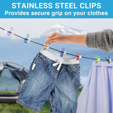 Retractable Travel Clothesline - Glow in The Dark Portable Clothes Line - 7.5ft/2.2m Camping Clotheslines for Outside, Hotel Room or Cruise - Laundry Line, Clothes Drying Line, Clothing Line Outdoor