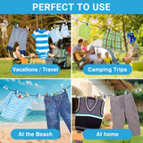 Retractable Travel Clothesline - Glow in The Dark Portable Clothes Line - 7.5ft/2.2m Camping Clotheslines for Outside, Hotel Room or Cruise - Laundry Line, Clothes Drying Line, Clothing Line Outdoor