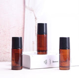 2Pcs Brown 50ml Glass Essential Oil Roller Bottles,Large Empty Roller Bottles Refillable,Deodorant Bottle Containers Rollerball for Fragrance Refillable Containers Accessories