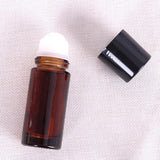 2Pcs Brown 50ml Glass Essential Oil Roller Bottles,Large Empty Roller Bottles Refillable,Deodorant Bottle Containers Rollerball for Fragrance Refillable Containers Accessories