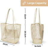 Oversized Beach Tote Bag, Semi Mesh Tote Bag Foldable MAX 35L Laundry Tote Bag For Beach Picnic Laundry Vacation