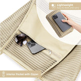 Oversized Beach Tote Bag, Semi Mesh Tote Bag Foldable MAX 35L Laundry Tote Bag For Beach Picnic Laundry Vacation